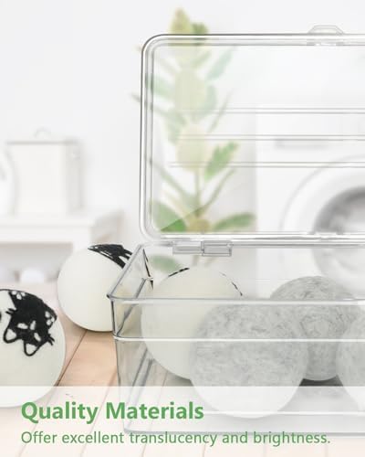 Premium acrylic laundry pod holder box placed neatly on a cabinet shelf