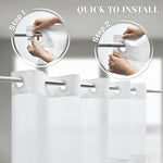 Close up of the removable snap in waterproof liner on the SORTTO bathroom curtain
