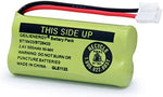 Close up view of the small white terminal plug on a GEILIENERGY cordless handset battery.