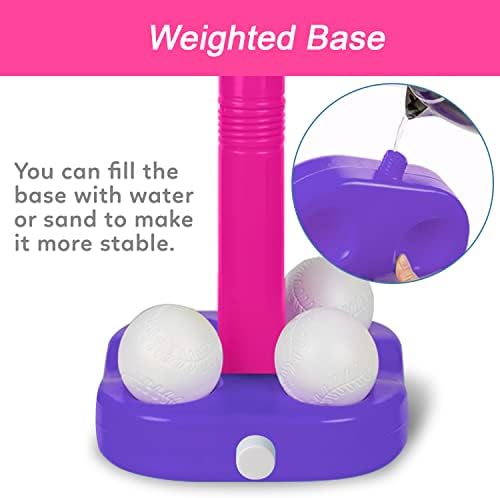 Child practicing with Liberry pink Tball set outdoors