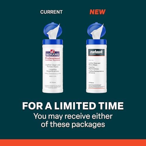 Mohawk M850-1019 leather cleaning wipes for car seats and furniture maintenance
