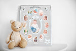 Tiny Ideas premium silver infant growth tracker picture frame close up