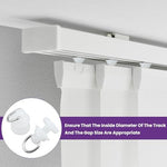 Detail shot of the sturdy plastic sliding hooks displaying the matte white finish and secure loop attachment.