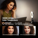 NEEWER video conference lighting kit illustrating the five different adjustable color mode options.