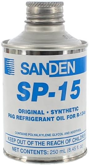 Sanden SP-15 Compressor Oil 250ml metal tin front view premium automotive lubricant
