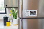 Brothers Bench magnetic sonogram frame displaying a baby ultrasound photo on a refrigerator