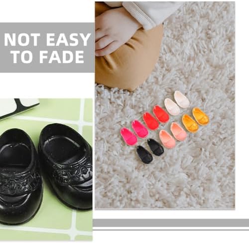 Assorted colors of Upkoch plastic doll shoes for imaginative play