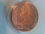 Reverse side view of the pure copper commemorative rounds manufactured by the Golden State Mint for hobbyists and collectors.