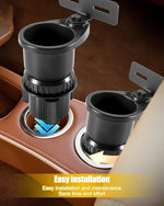 Premium imported vehicle communication gear organizer inside a modern SUV cabin.