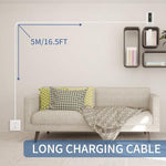 Paodekua extra long power cable coiled neatly showcasing high quality protective PVC shielding.