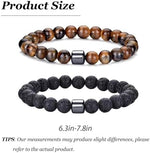 Detailed view of natural stone texture on 72ore bracelet.