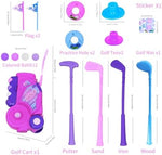Rose color golf cart for kids with golf balls
