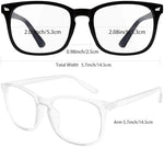 Unisex square frame blue light blocking glasses designed for office work, gaming, and reading comfort.