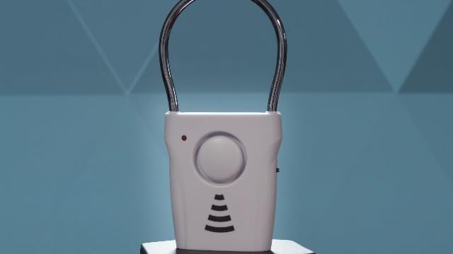 Diagram showing the vibration detection range of the Sabre door handle alarm