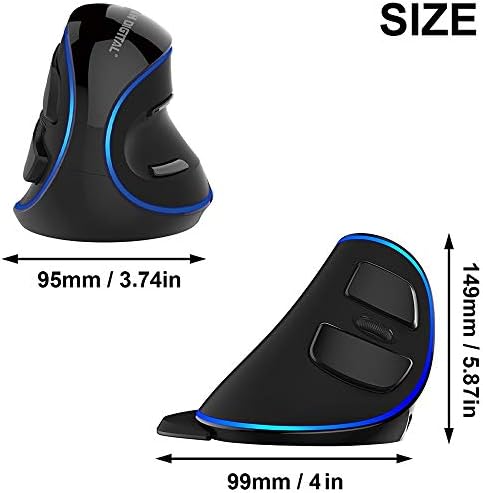 J-Tech Digital V628 vertical USB mouse top view with DPI adjustment button visible.