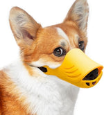 LUCKYPAW yellow duck bill pet muzzle adjustable strap side view