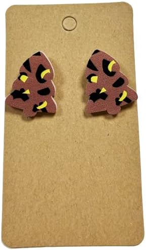 Acrylic Christmas Tree Stud Earrings Chocolate Colorful Lanterns for Women Winter Xmas Festive Merry Christmas Holiday Jewelry Gift - Image 15