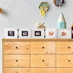 Biubee multi photo ultrasound frame styled as elegant nursery decor alongside baby lifestyle items