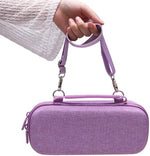 L LTGEM travel carrying bag open view displaying soft velvet lining and mesh pocket.
