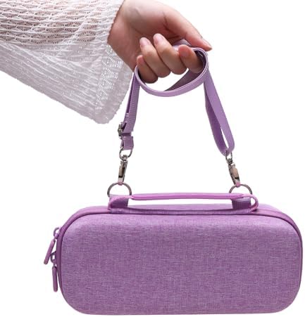 L LTGEM travel carrying bag open view displaying soft velvet lining and mesh pocket.