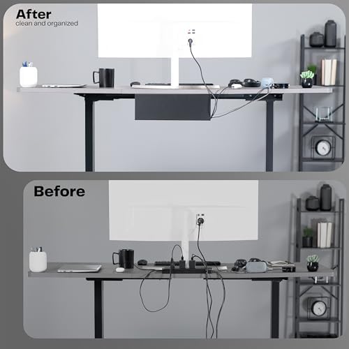 VIVO black metal wire tamers side angle view emphasizing low profile minimalist design