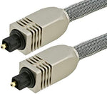Close up of Monoprice optical cable metal connector head