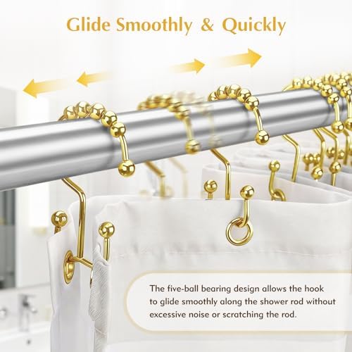 Twelve piece set of rust proof metal shower hooks organized neatly for bathroom hardware upgrade