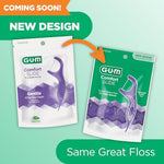 Close up of shred resistant dental flossers showing the easy grip handle.