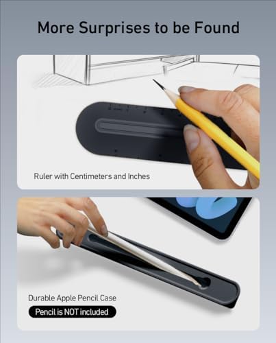 Ergounion non slip silicone laptop base stabilizing a digital drawing pad on an office desk