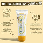 Jack N' Jill natural certified banana toothpaste tube 50 grams for toddlers.