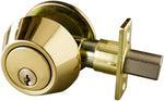 Design House single cylinder deadbolt front view polished brass
