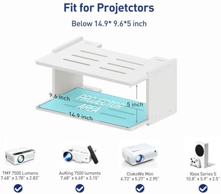 White floating shelf for router and streaming devices