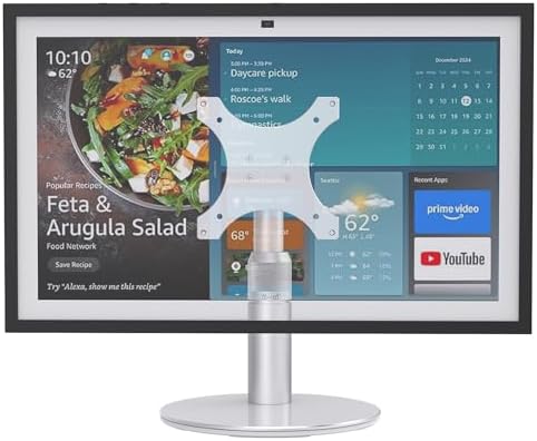Side profile of the Letlar aluminum desktop mount showing the 90 degree tilt mechanism