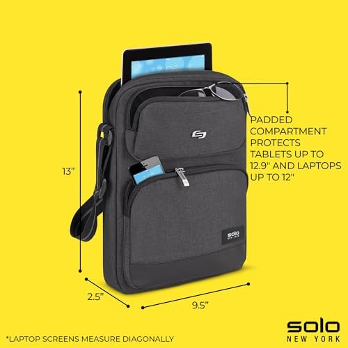 Solo New York Grey Tablet Crossbody Padded Compartment