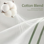 Detailed shot of the hand knotted fringe tassel trim detailing along the edge of the sage green curtain.
