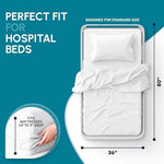 White Classic premium medical sheets fitted securely on a standard hospital mattress corner