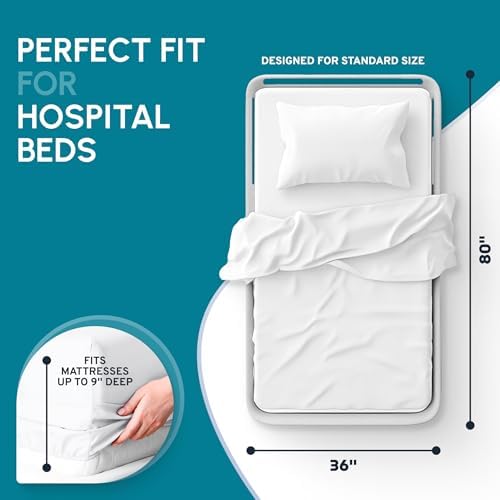 White Classic premium medical sheets fitted securely on a standard hospital mattress corner