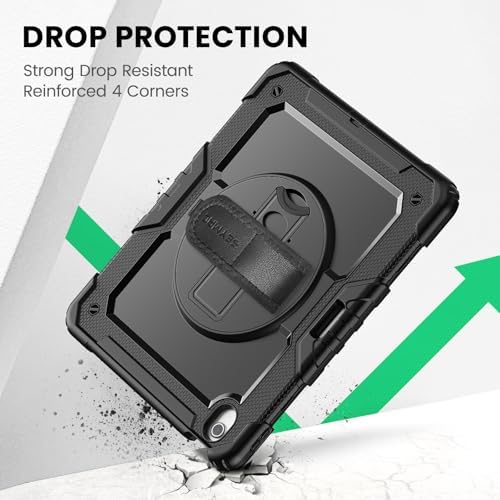 Matte black hybrid protective case set up in landscape viewing angle using the integrated rotating turntable kickstand