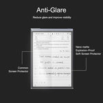 Anti-glare comparison showing screen protector on iFLYTEK tablet