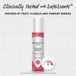 Close up of Summer's Eve Blissful Escape packaging showing key benefits