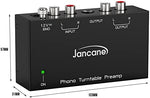 Side profile view illustrating the compact dimensions of the mini audio preamp