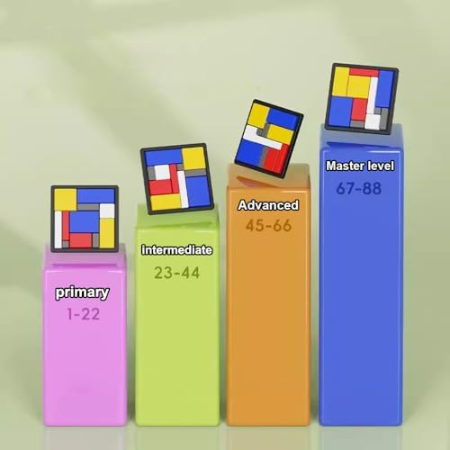 Bazuo geometric puzzle toy displaying various colorful blocks removed from the grid layout.