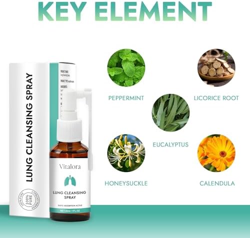 Compact herbal lung spray bottle for travel