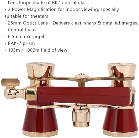 Lightweight portable opera binoculars designed for women and children closeup view