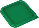 Cambro Kelly green square lid corner thumb tab detail