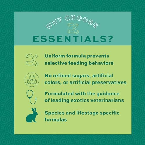 Back view of Oxbow Essentials premium bunny pellets ingredient list