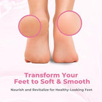 SAISZE callus remover gel being applied to a heel using the integrated brush head.