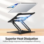Urmust aluminum notebook riser adjusted to maximum ninety degree tilt angle angle variation.