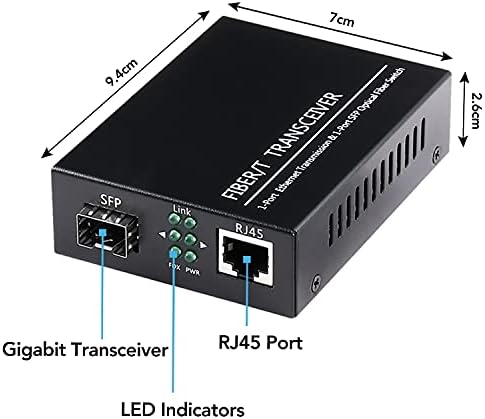 Top down view of GESD gigabit media converter metal enclosure