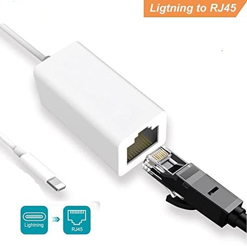 Desoficon wired network adapter for iPhone showing the premium eight pin lightning connector